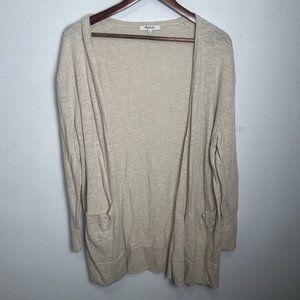 Madewell Oversized Caridgan Long Sleeve Cream Pockets Women’s‎ Size M